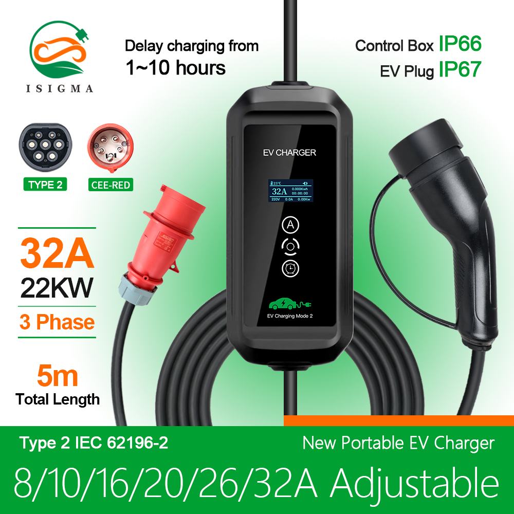 Ev Charging Cable 5M 22Kw - Caricatore EV 22kw Trifase Tipo 2