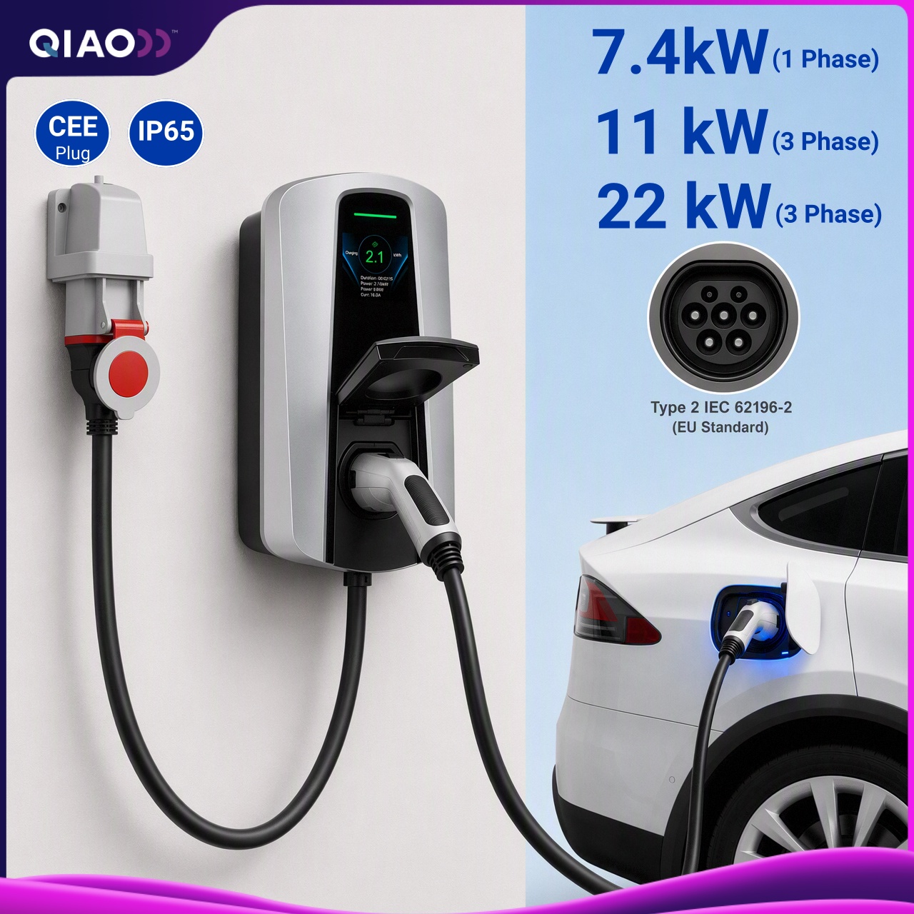 Ev Charger 11Kw Three Phase - Presa di ricarica per veicoli elettrici