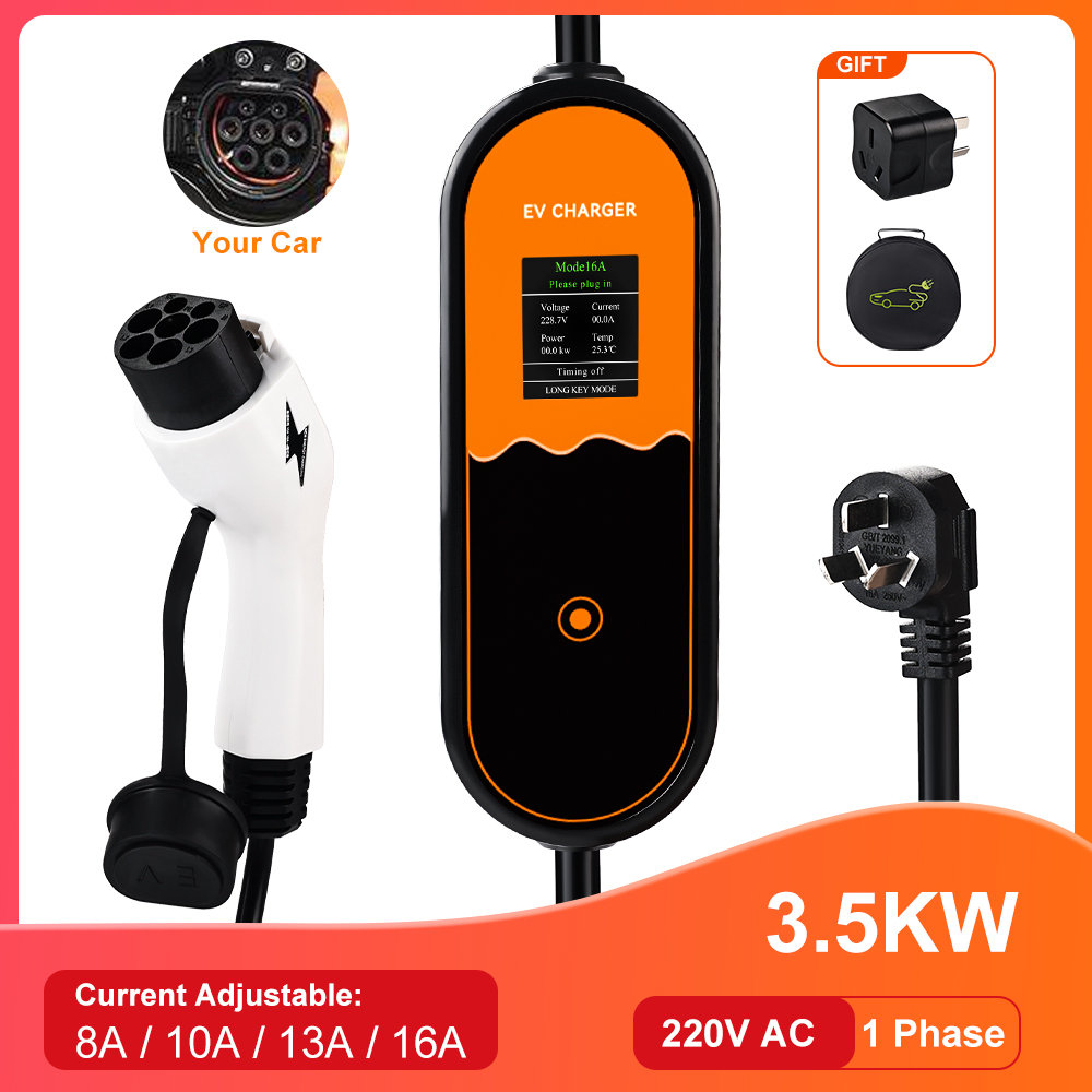 Portable Ev Charger 16A Adjustable - JDMEX 3.5W 16A Caricatore EV portatile