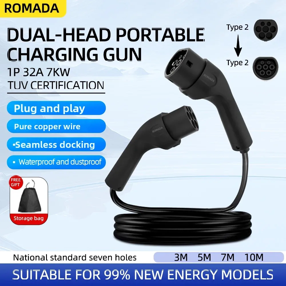 Ev Charging Cable Type 2 32A - Cavo di ricarica EV potabile 32A