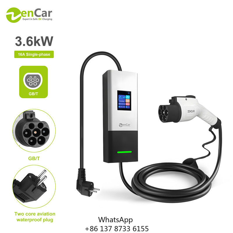 Portable Ev Charger 16A Adjustable - Caricatore EV Portatile Zencar 16A 3.6KW