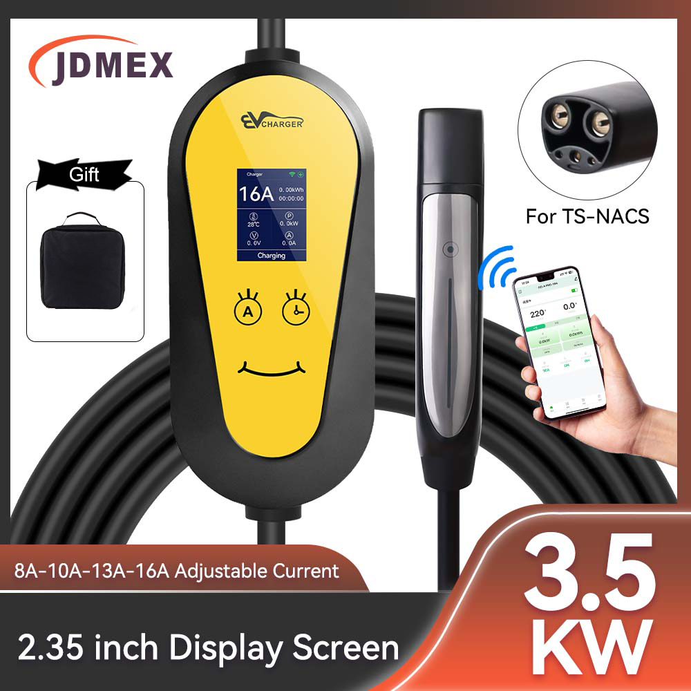 Portable Ev Charger 16A Adjustable - Caricatore EV JDMEX 3.5KW TS-NACS Portatile