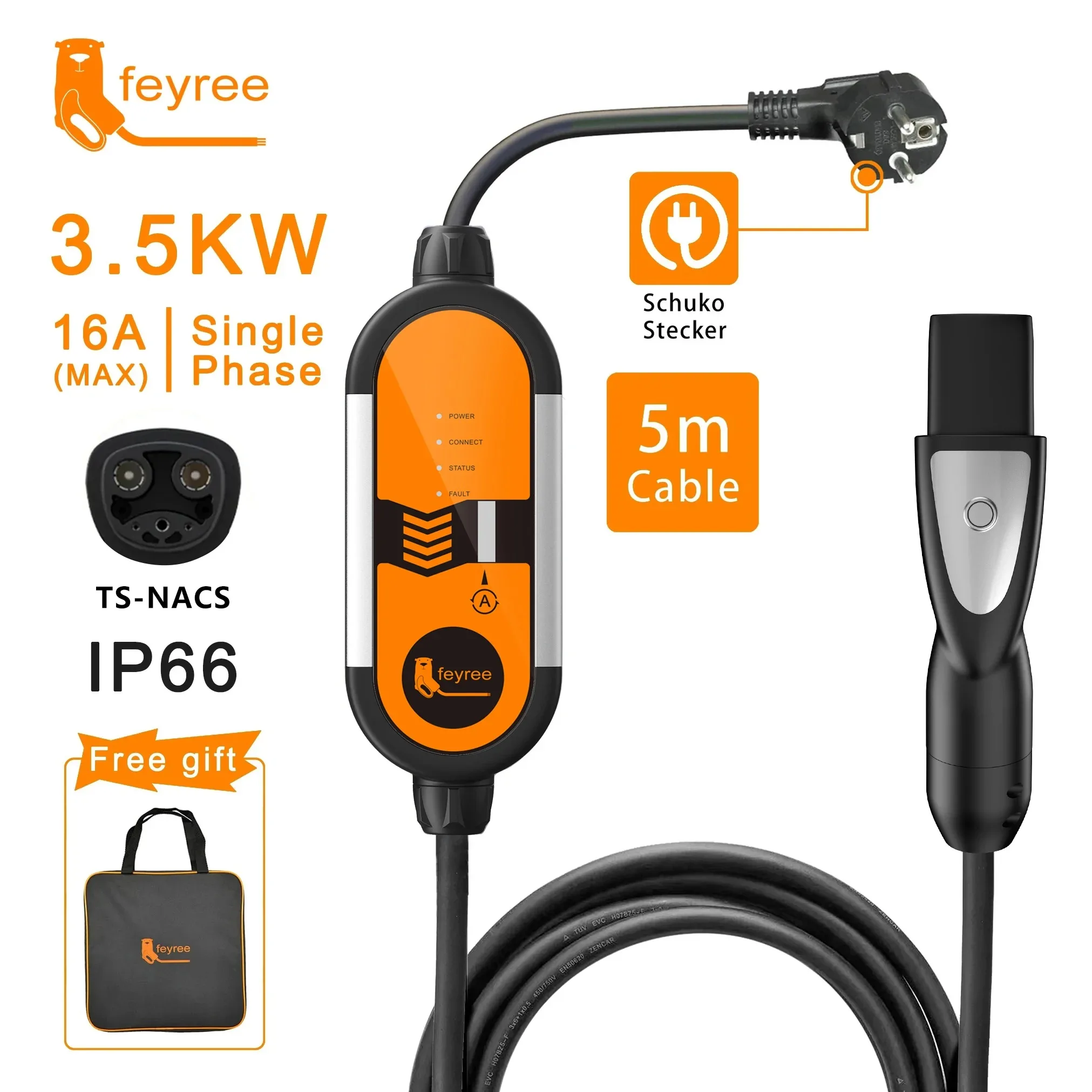 Caricatore EV Portatile Feyree - Portable Ev Charger 16A Adjustable recensione e prezzo