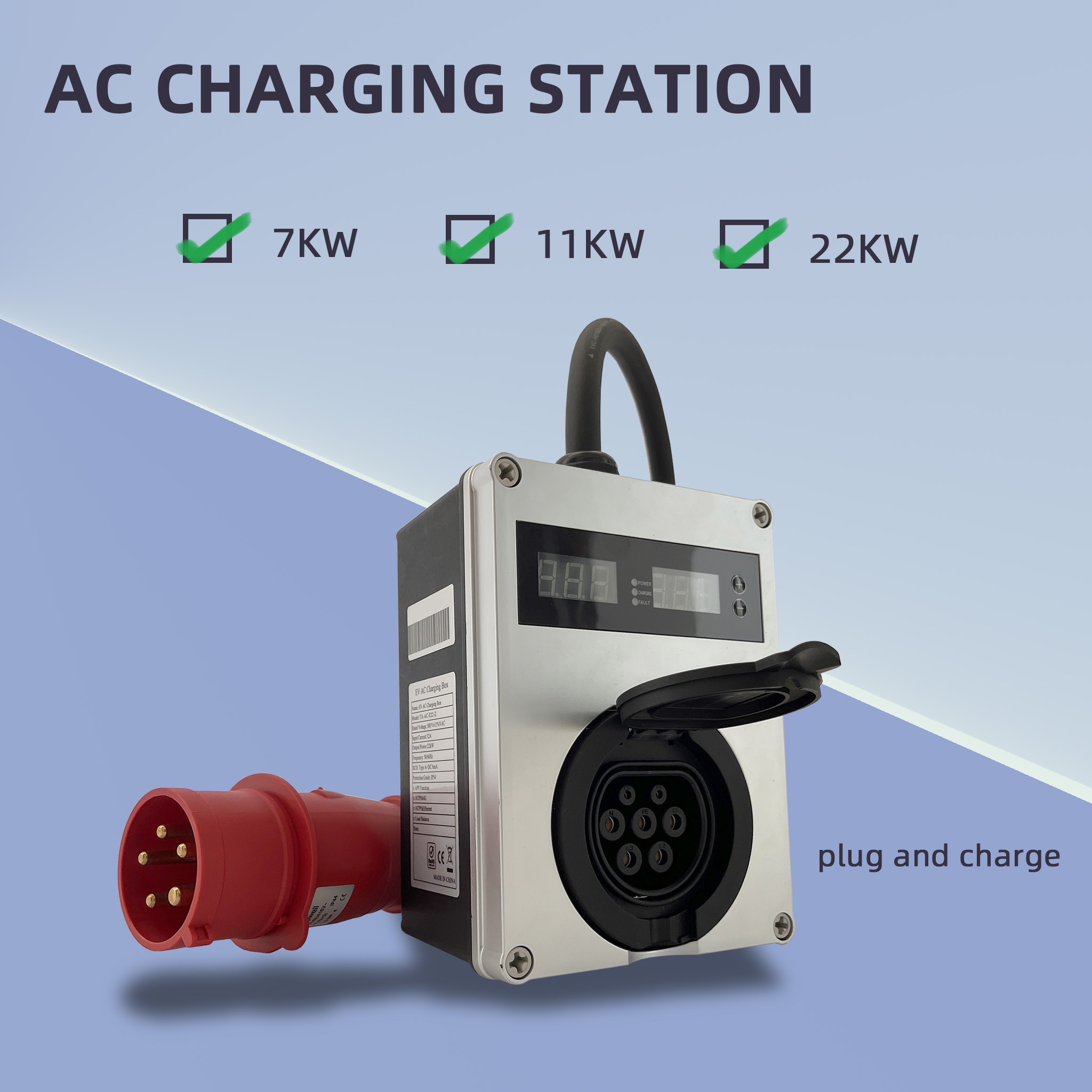 Nuovo caricatore portatile AC  - Ev Charging Socket Type 2 22Kw recensione e prezzo