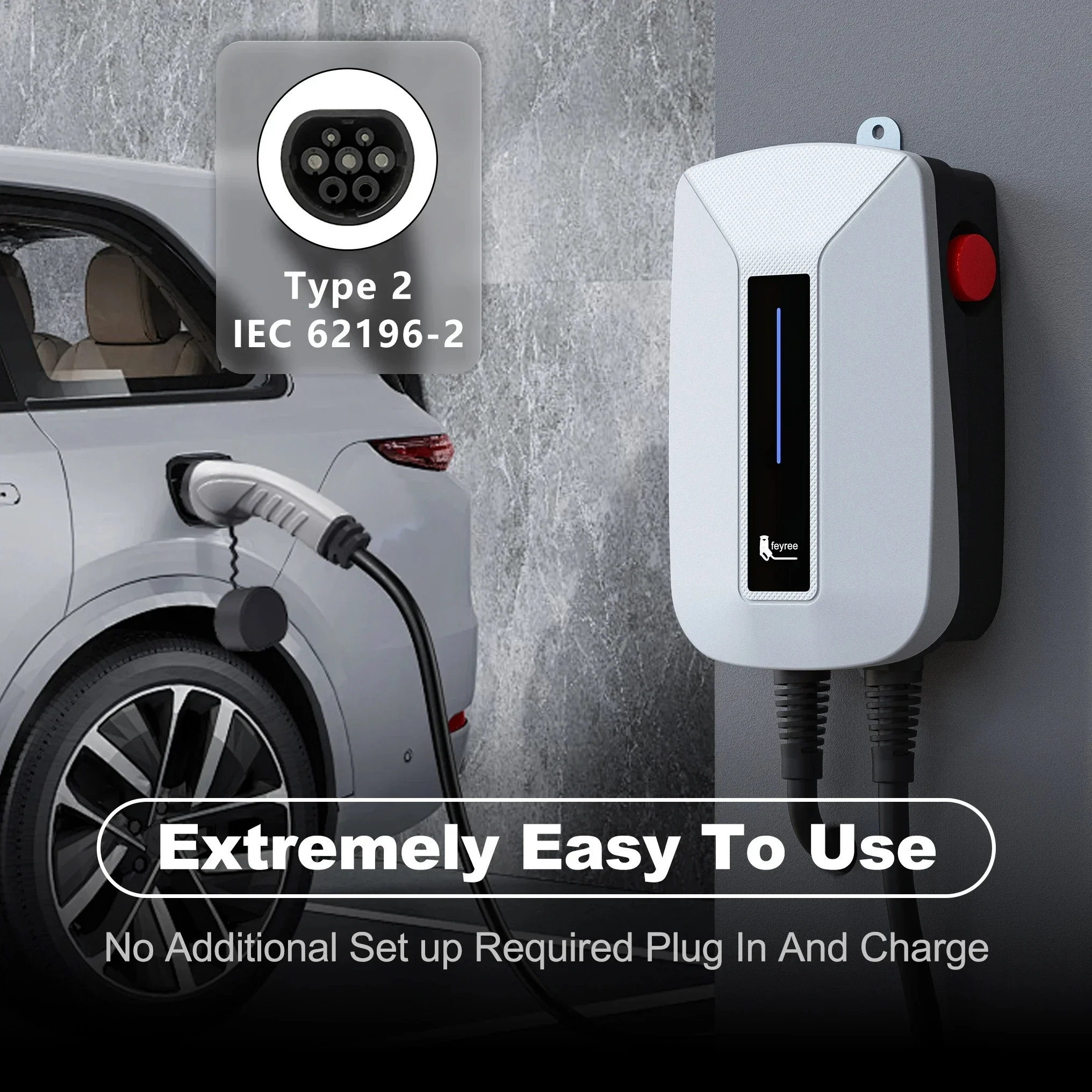 Caricatore EV Feyree con Cavo  - Ev Charger 7Kw Single Phase recensione e prezzo